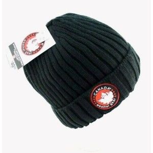 Canada Weather Gear Black Beanie Hat Ribbed Knit Plush Lined Cuffed